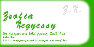 zsofia negyessy business card